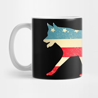 American Flag Wolf Mug